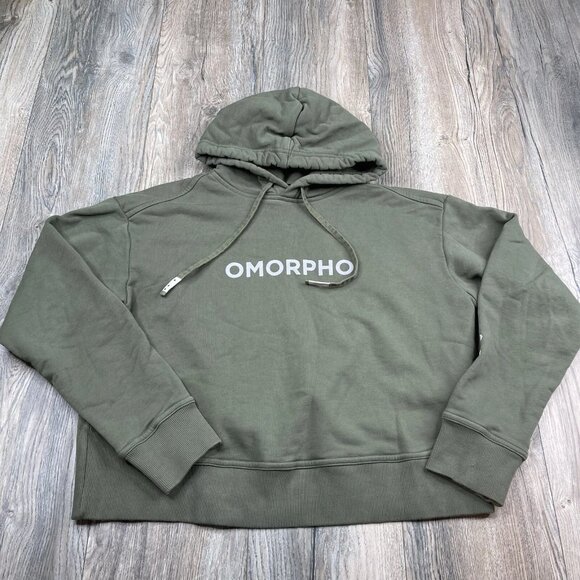 OMORPHO Hoodie Sweatshirt Cropped Gravity Sportswear Green Color Size S Small - Picture 1 of 12